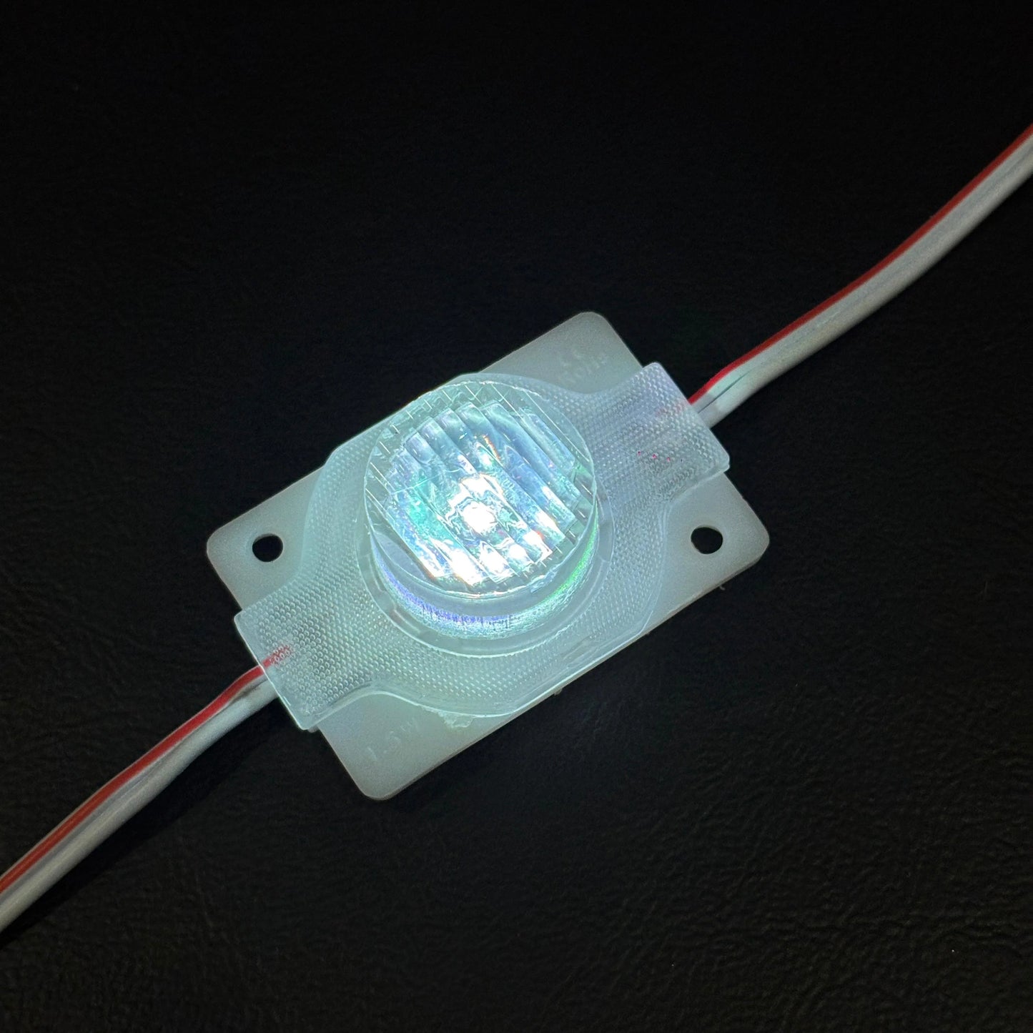 12V Round Shape RGB 1.5W COB Light with Lens | Multicolor Waterproof Backlit Sign Board & DIY Lighting Module | RGB LED Module Light