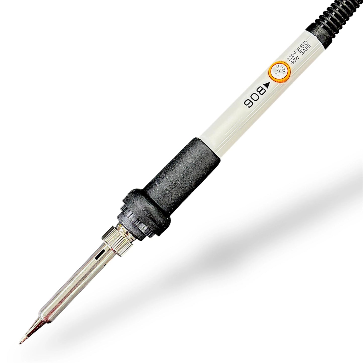 Professional 60W Adjustable Temperature Soldering Iron Kit (908) with 5 Replaceable Tips – for PCB Repair, Micro Soldering, ESD Safe Solder Iron, DIY Electronics & Arduino Projects