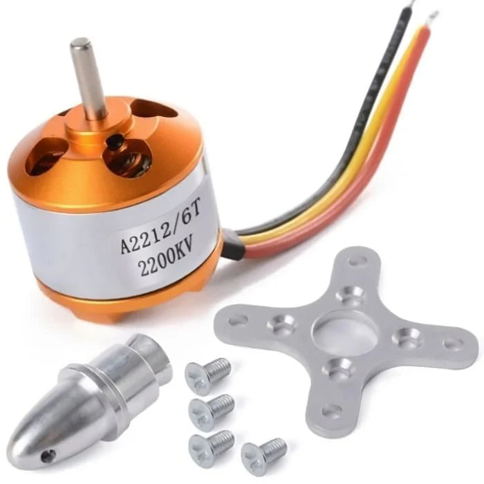 A2212 2200KV 6T BLDC Brushless Outrunner Motor | High-Speed BLDC Motor for RC Aircraft, Quadcopter, Drone & Helicopter