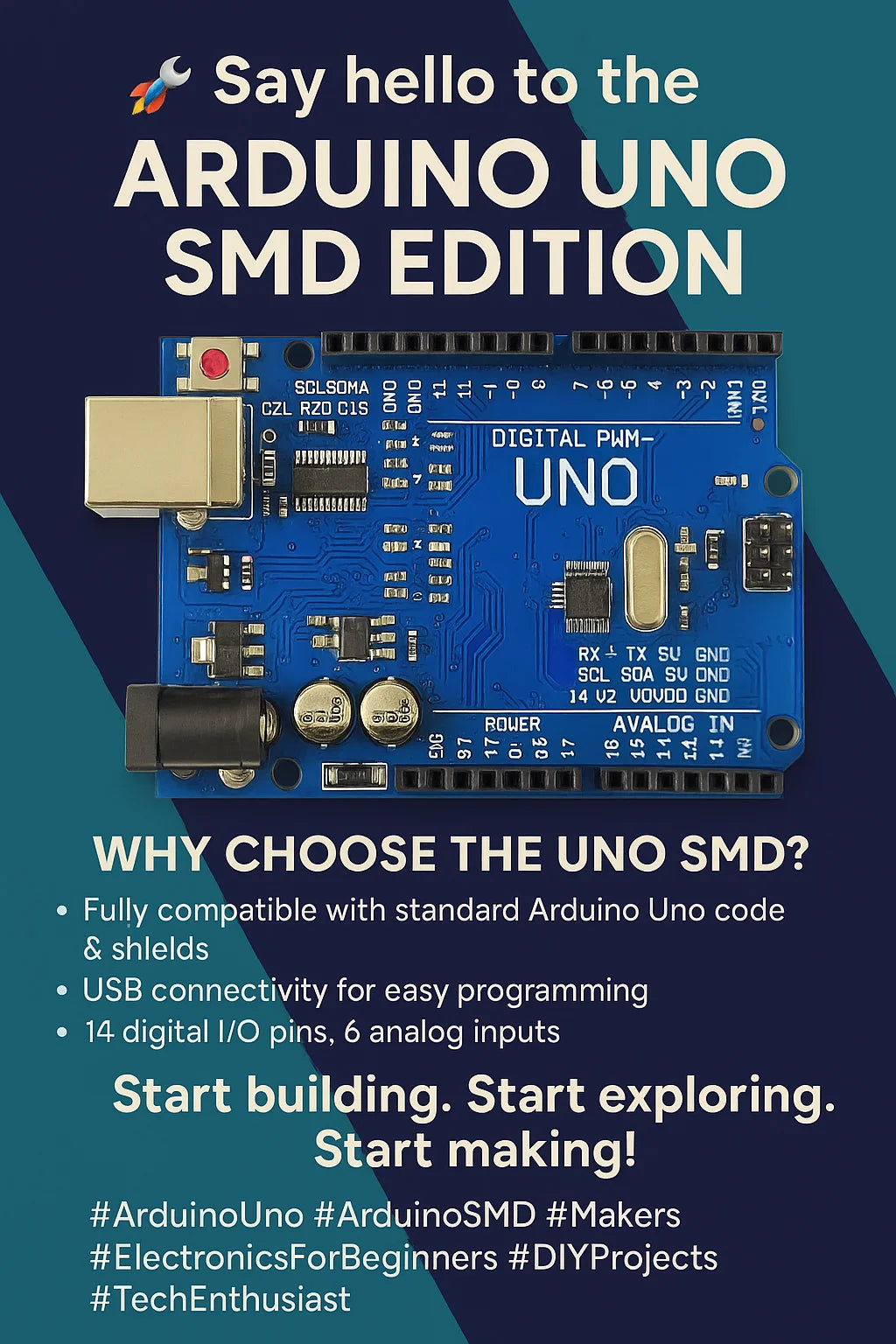 Arduino UNO SMD Compatible Board – ATmega328P CH340 Development Board – Harish Projects