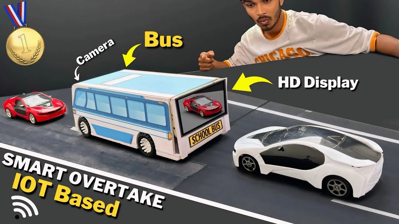 Bus & Trucks Safe Overtake - Accident Prevention Project | IOT Based Arduino Project Working Kit