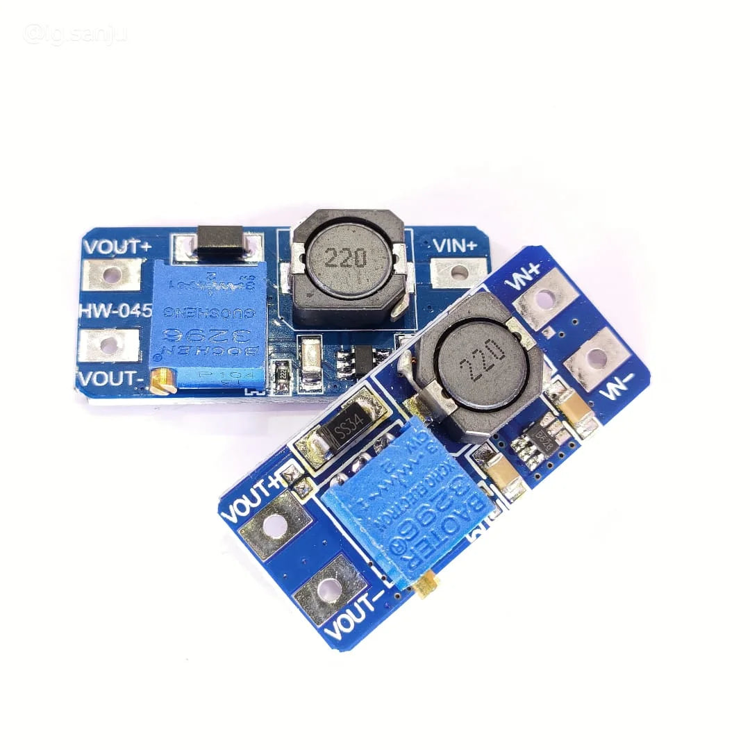 MT3608 DC-DC Step-Up Boost Converter Module 2A Max | Adjustable Power Booster for Arduino, DIY & IoT Projects