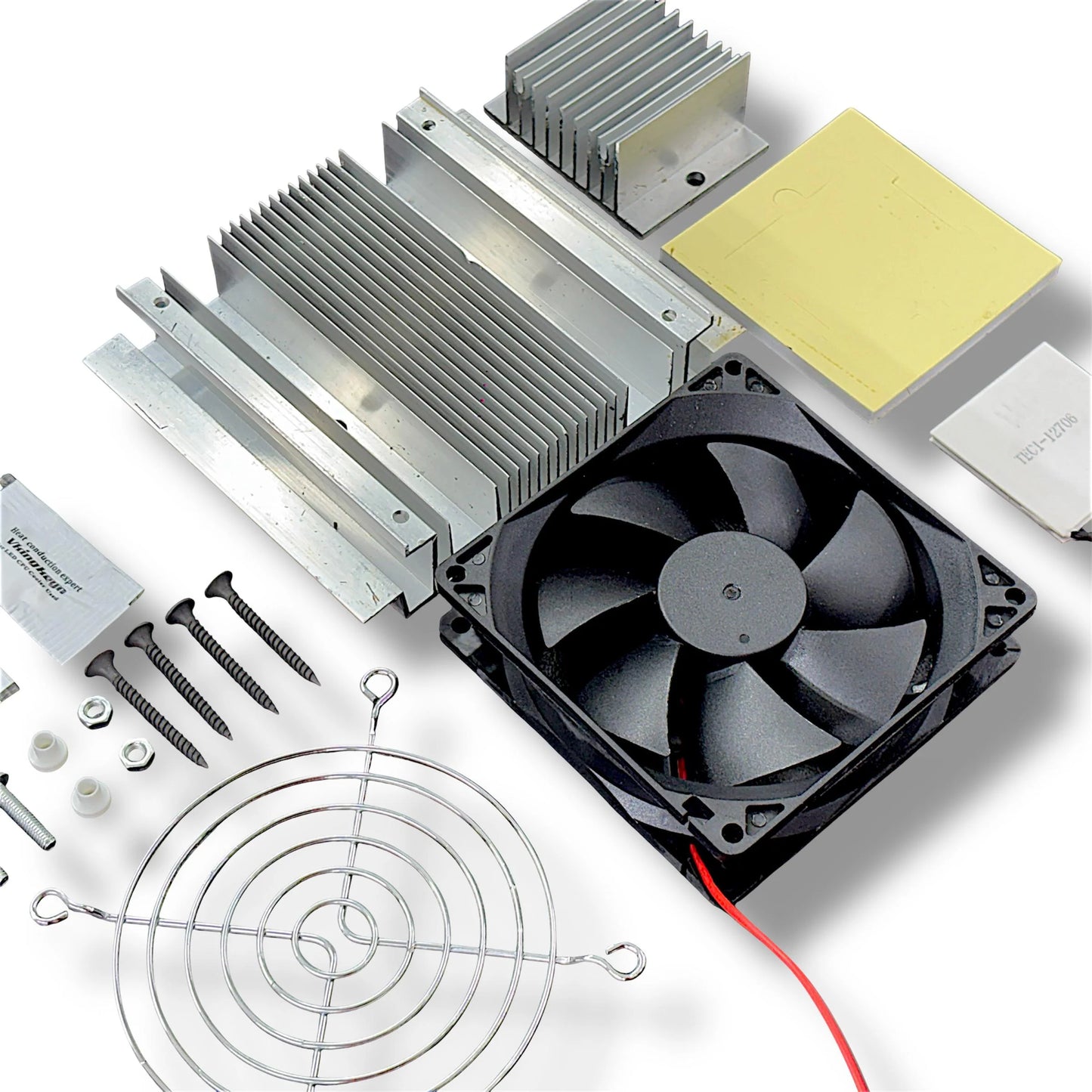 TEC1-12706 Peltier Module Kit with 12706 Module, Heatsink & Fan – Thermoelectric Cooler for DIY Fridge, CPU Cooling & Electronics Projects, Mini Fridge, 12V Cooler Module, Semiconduction Cooling