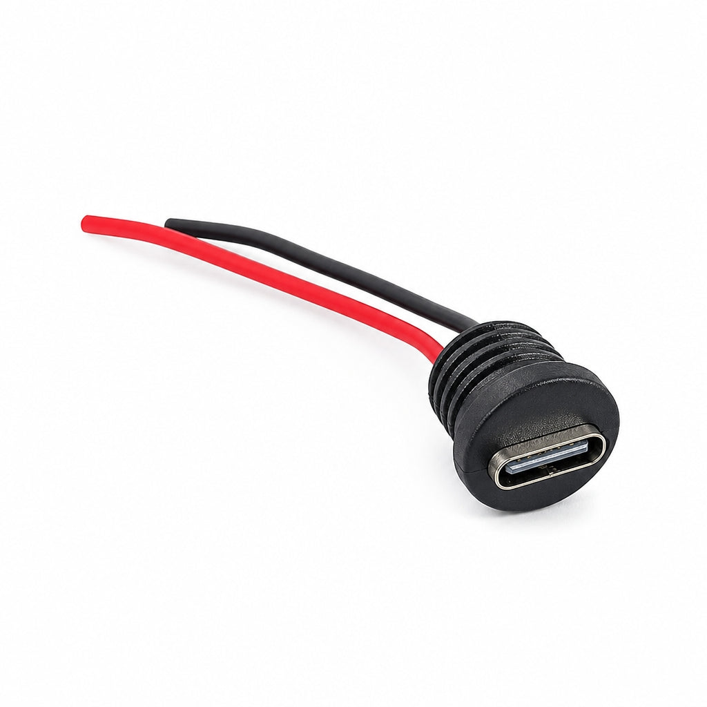 Type C Female Charging Socket with Wire | USB Type-C 2 Pin Power Charging Connector for DIY Electronics & Projects