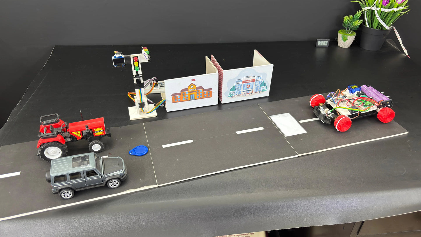 Vehicle Automatic Speed Control in Public Place | Road Accident Prevention Project Full Working Kit