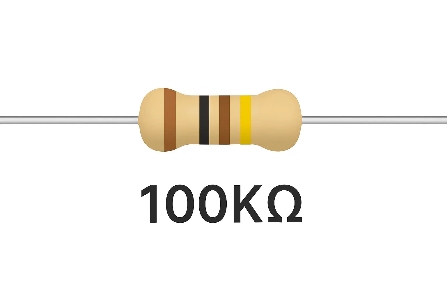 100K Ohm Resistor Pack of 10 | 1/4W (100KΩ) ±5% Carbon Film Axial Resi ...