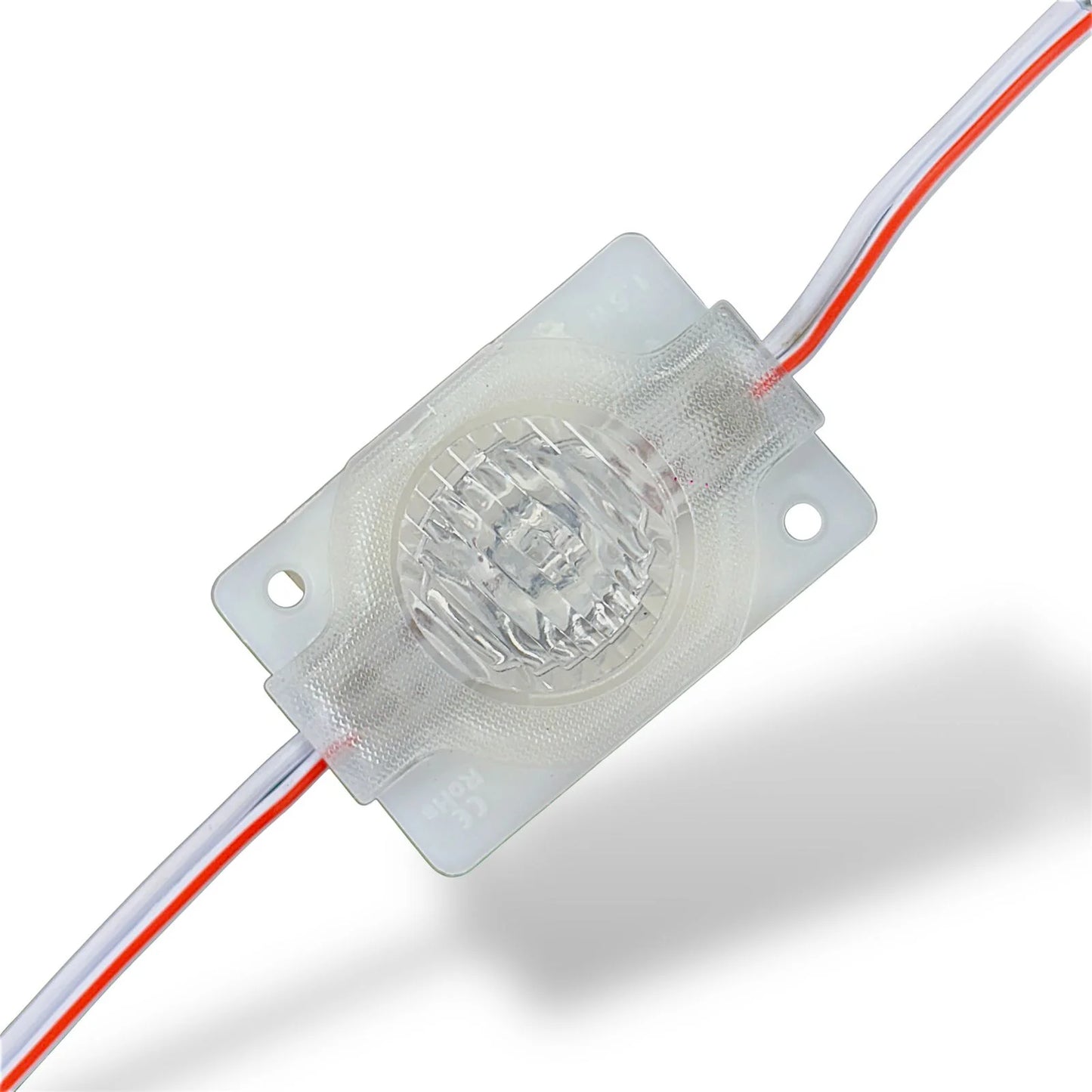 12V Round Shape RGB 1.5W COB Light with Lens | Multicolor Waterproof Backlit Sign Board & DIY Lighting Module | RGB LED Module Light