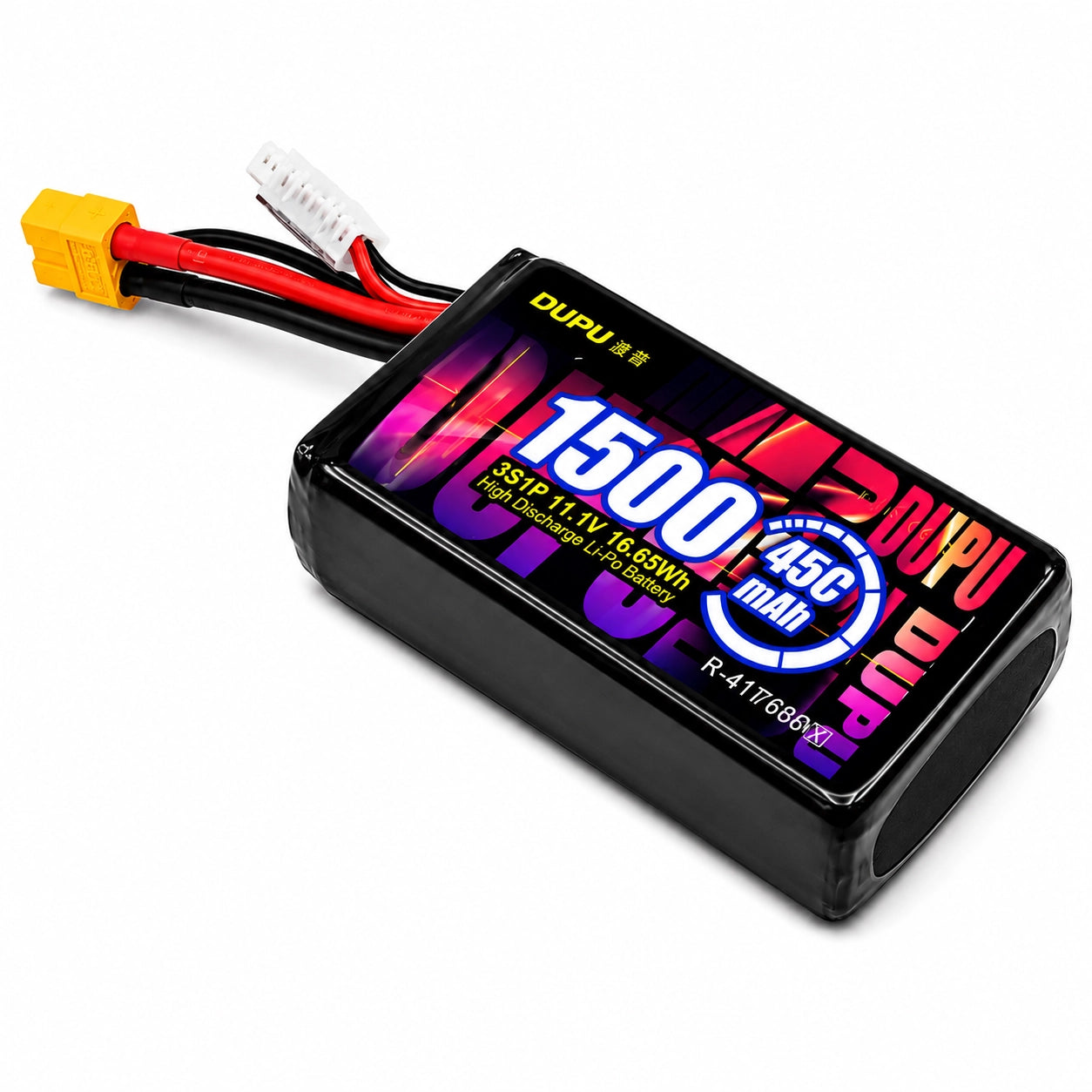 1500mAh 3S 45C Li-Po Battery 11.1V | High Discharge 16.65Wh Rechargeable Battery for RC Drone, Quadcopter & DIY Projects
