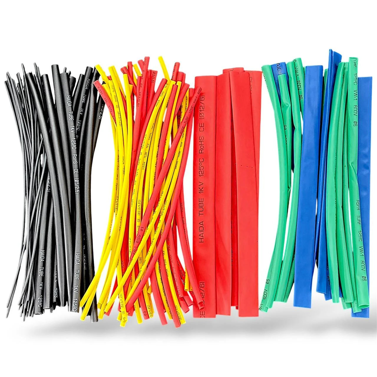 2:1 Heat Shrinkable Tubing ROHS Certified – Pack of 100 Multicolor Heat Shrink Tubes for Wire Insulation, Thickness 1mm–12mm, Length 20cm