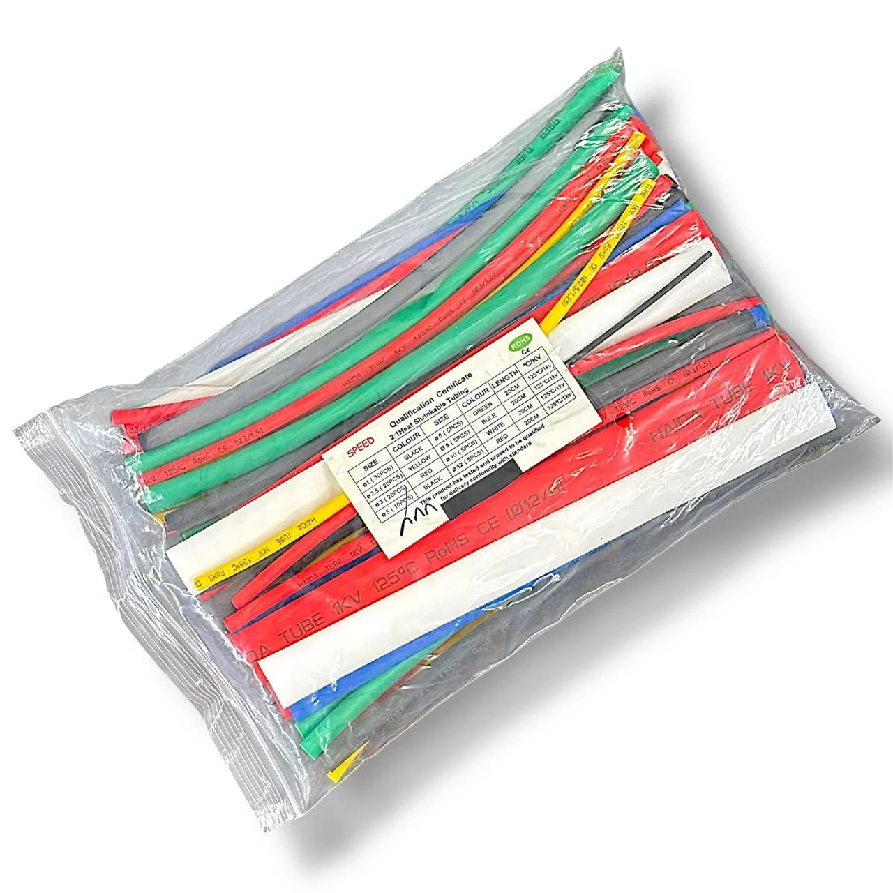 2:1 Heat Shrinkable Tubing ROHS Certified – Pack of 100 Multicolor Heat Shrink Tubes for Wire Insulation, Thickness 1mm–12mm, Length 20cm