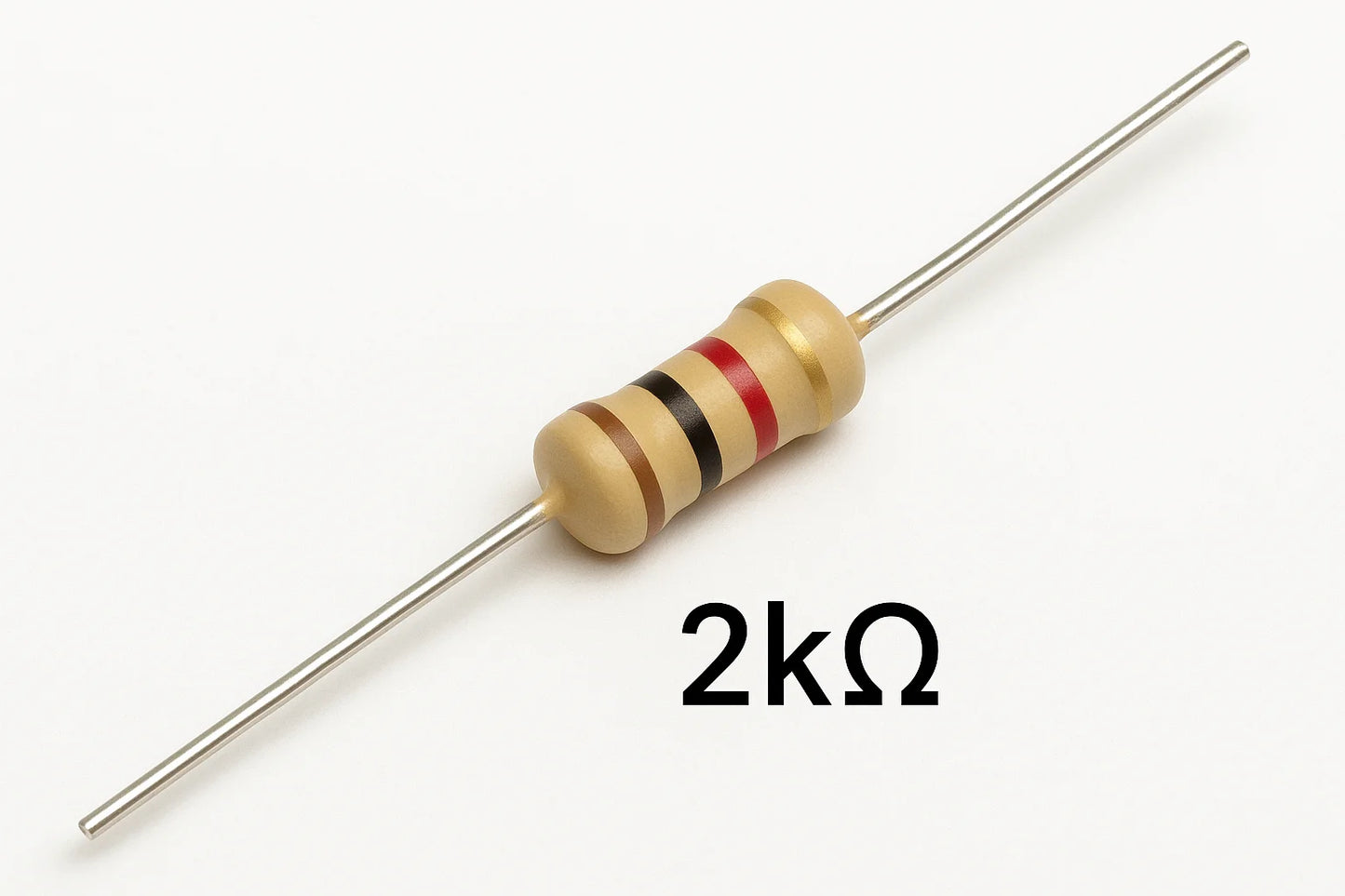 2K Ohm Resistor Pack of 10 | 1/4W (2000Ω) ±5% Carbon Film Resistor for DIY Electronics & Arduino Projects