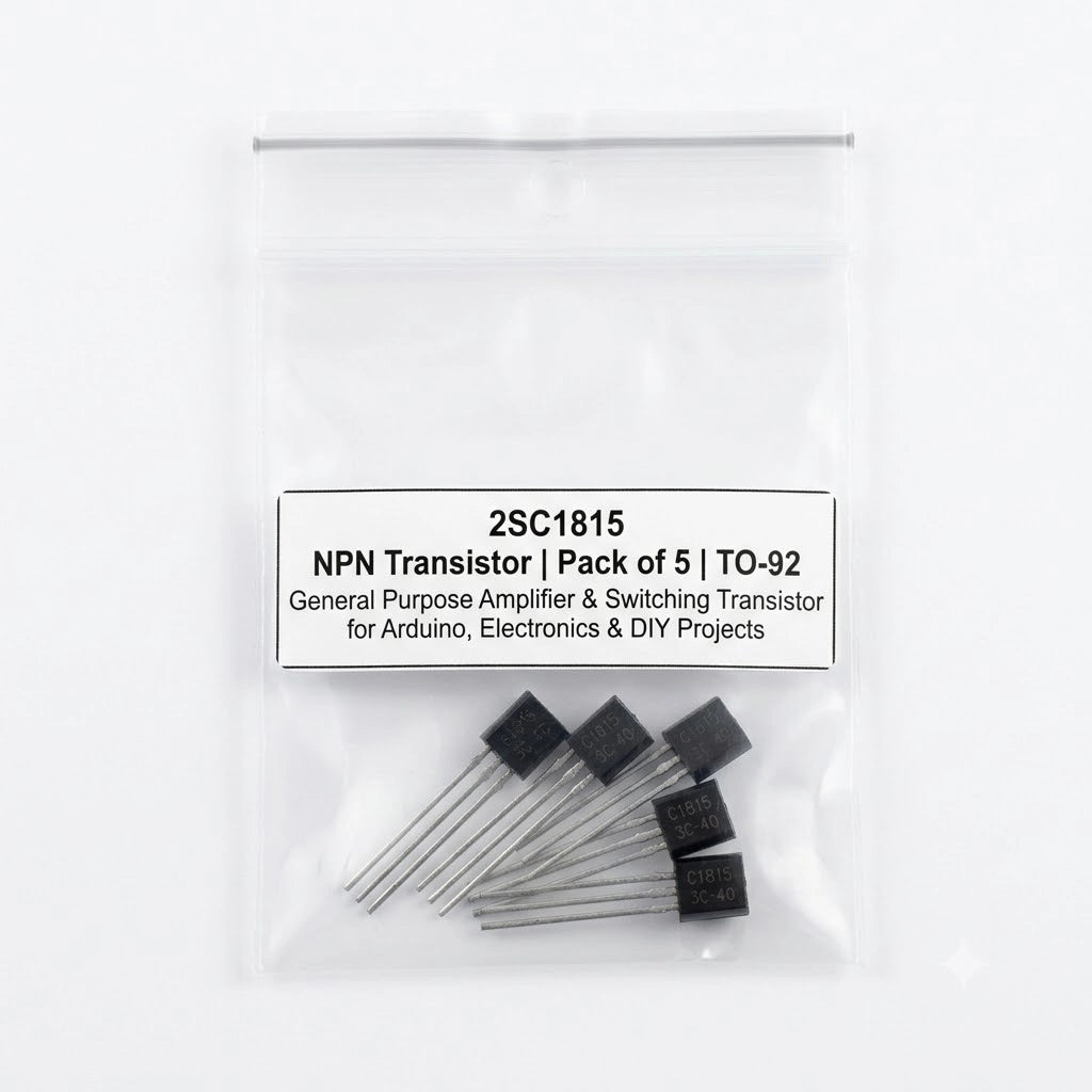 2SC1815 NPN Transistor Pack of 5 | TO-92 General Purpose Amplifier & Switching Transistor for Arduino, Electronics & DIY Projects