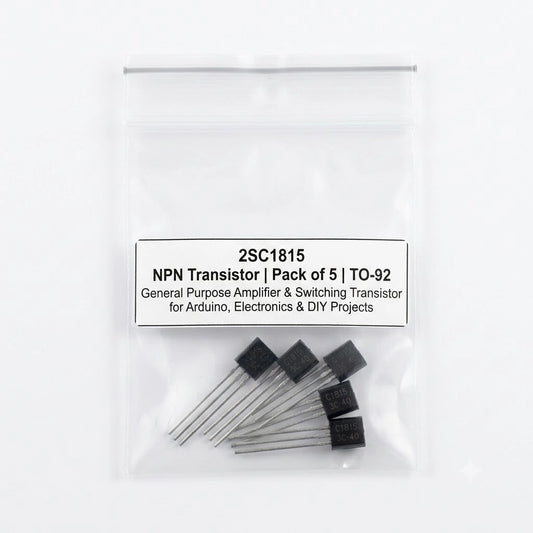 2SC1815 NPN Transistor Pack of 5 | TO-92 General Purpose Amplifier & Switching Transistor for Arduino, Electronics & DIY Projects