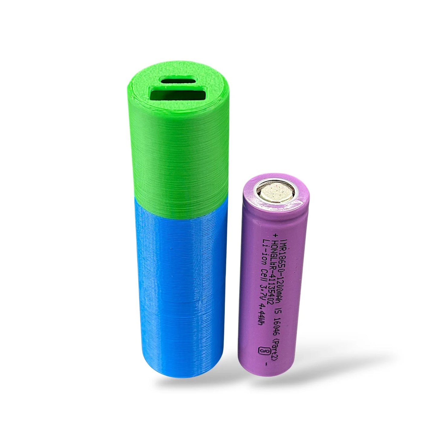 3D Printed Power Bank Case (Body Only) for DIY Projects, Arduino Boards | Compatible with 1 Cell 18650 Battery & Type-C 5V Step-Up Lithium Charging Protection Board