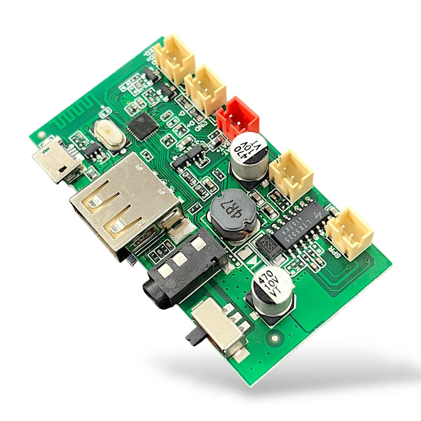 2 Speaker + 1 Mic + 1 LED Light Output 5V Bluetooth Audio Kit  | DIY Wireless Speaker Module for Projects & Home Audio Systems