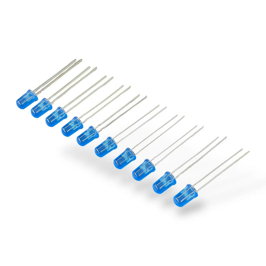 5mm Blue LED Pack of 10 | Soft Glow Blue Light Emitting Diode for Arduino & DIY Electronics