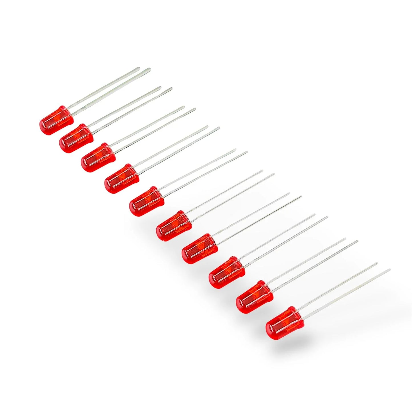 5mm Red LED Pack of 10 | Soft Glow Red Light Emitting Diode for Arduino & DIY Electronics