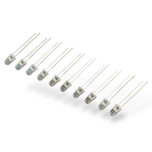 5mm White LED Pack of 10 | Bright White Light Emitting Diode for Arduino, DIY Electronics & Indicator Projects