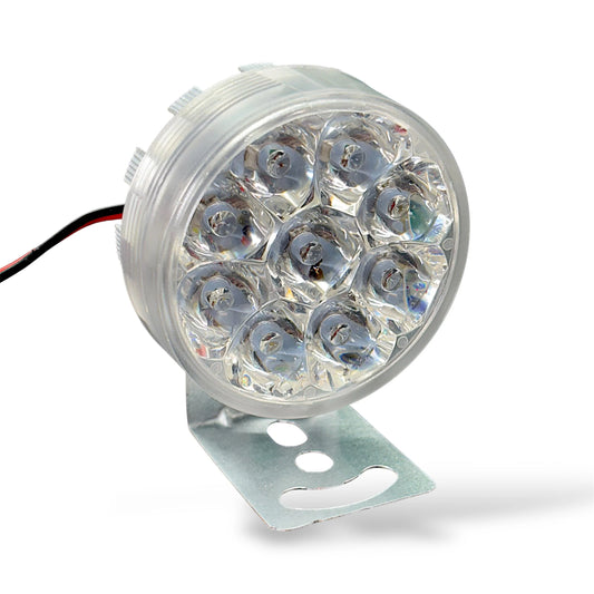9 LED Bike Headlight 12V 10W – Super Bright Waterproof Fog Light for Bikes, Scooters & Motorcycles | Universal White LED Bike Light with Metal Clamp