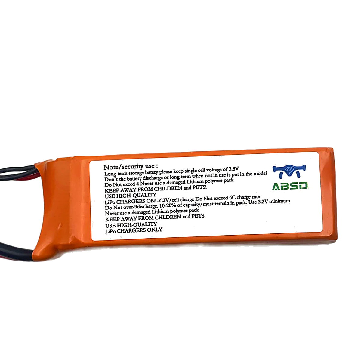 ABSD 2200mAh 3S 11.1V 80C Li-Po Battery | High Discharge Rechargeable Battery for RC Drones, Quadcopters, RC Airplanes & DIY Projects