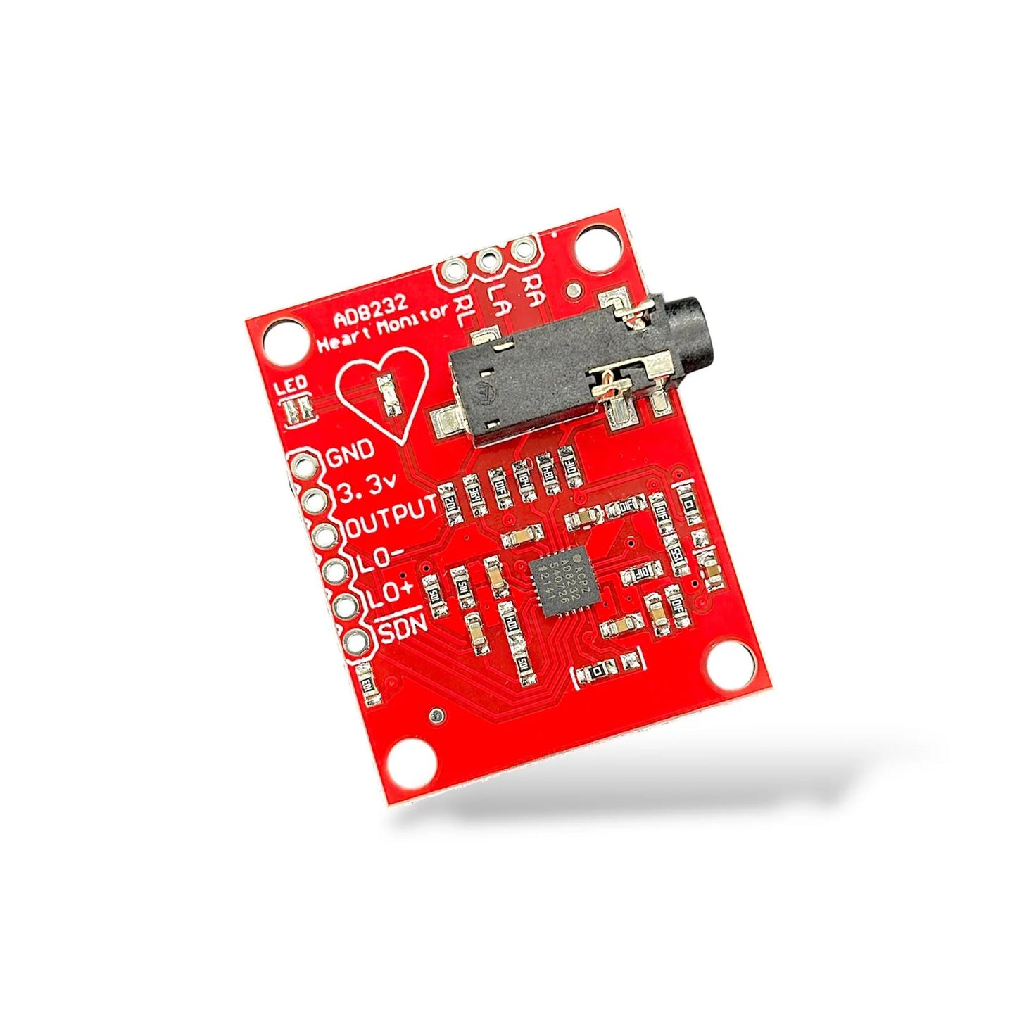 AD8232 ECG sensor module for accurate heart rate and ECG signal monitoring. Ideal for Arduino, ESP32, Raspberry Pi, wearable tech, biomedical, and IoT health projects