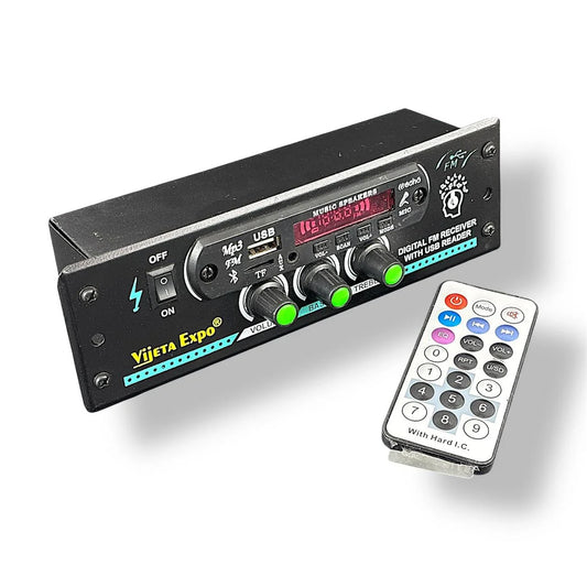 Amplifier Multimedia Player with Bluetooth, AUX and FM Radio | Portable Music System for Car, Auto Rikshaw & Home