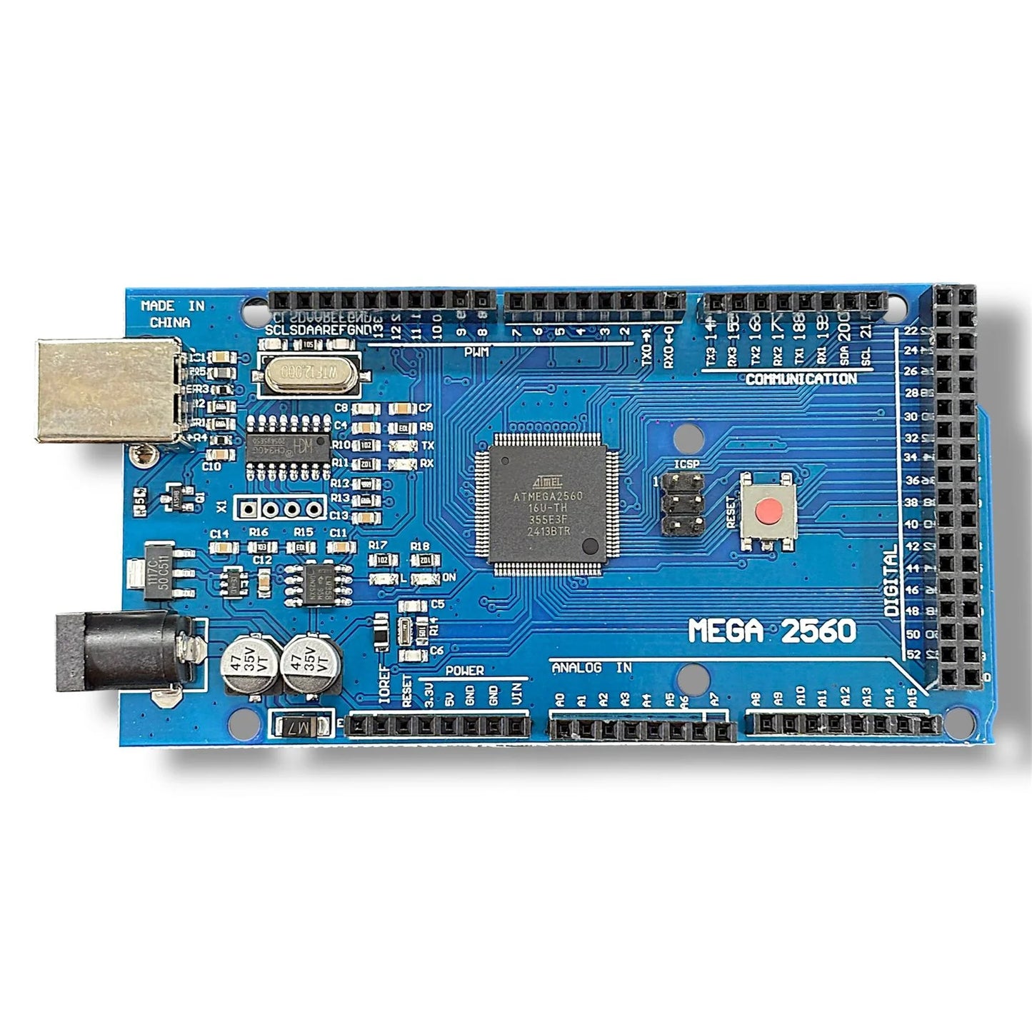 Arduino Mega 2560 R3 Development Board CH340G | ATmega2560 Microcontroller | Compatible with Arduino IDE for Robotics & DIY Projects