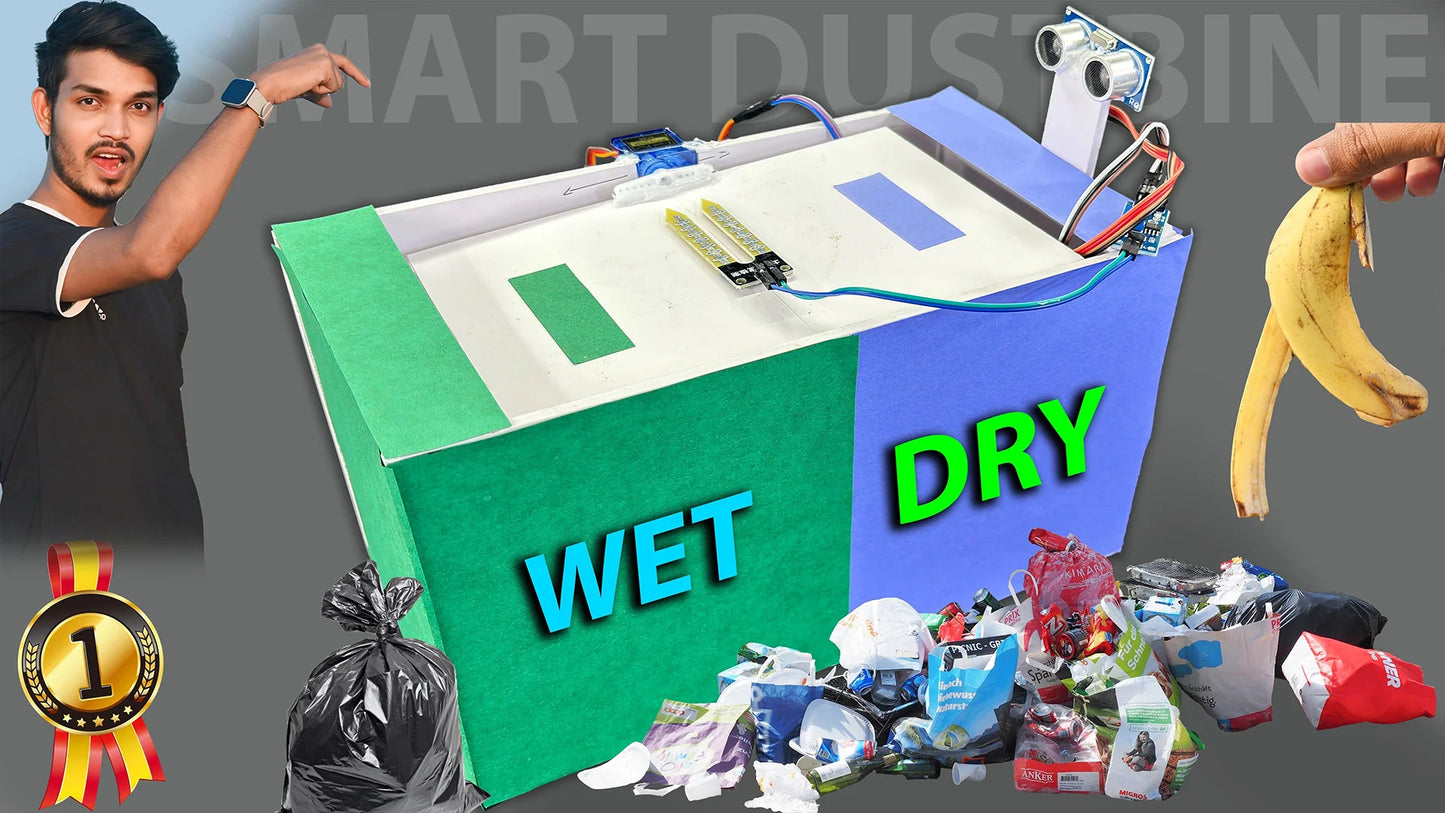 Dry & Wet Waste Segregation Smart Dustbin | Science Project Kit