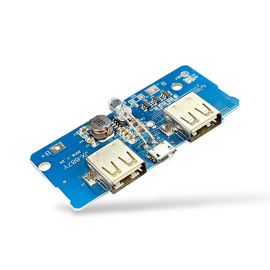 Dual USB 3.7V to 5V 2A Power Bank DIY Module | 18650 Li-Ion Battery Charger Board with LED Indicator