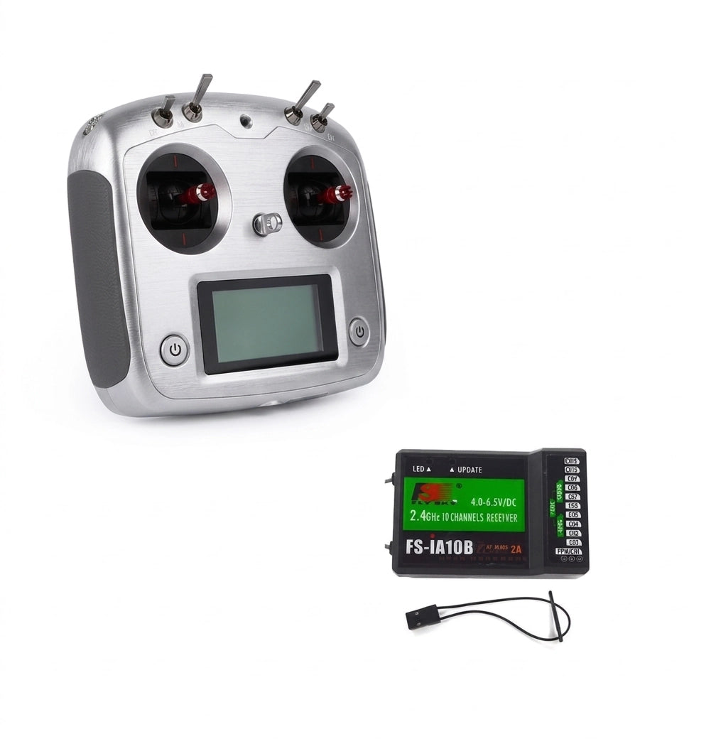Flysky FS-i6S 2.4GHz 10 Channel AFHDS 2A RC Transmitter with FS-iA10B Receiver | Radio Controller for Drones, RC Planes & Robotics