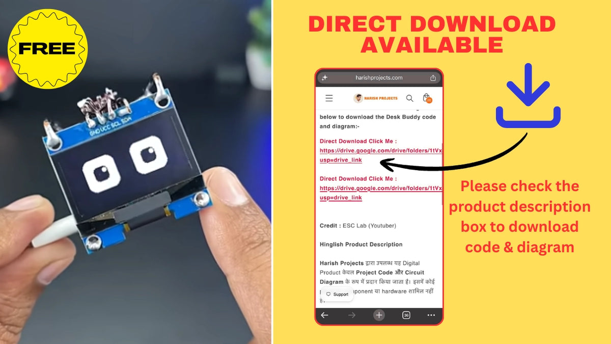 Free Project Code & Diagram for Desk Buddy by Harish Projects