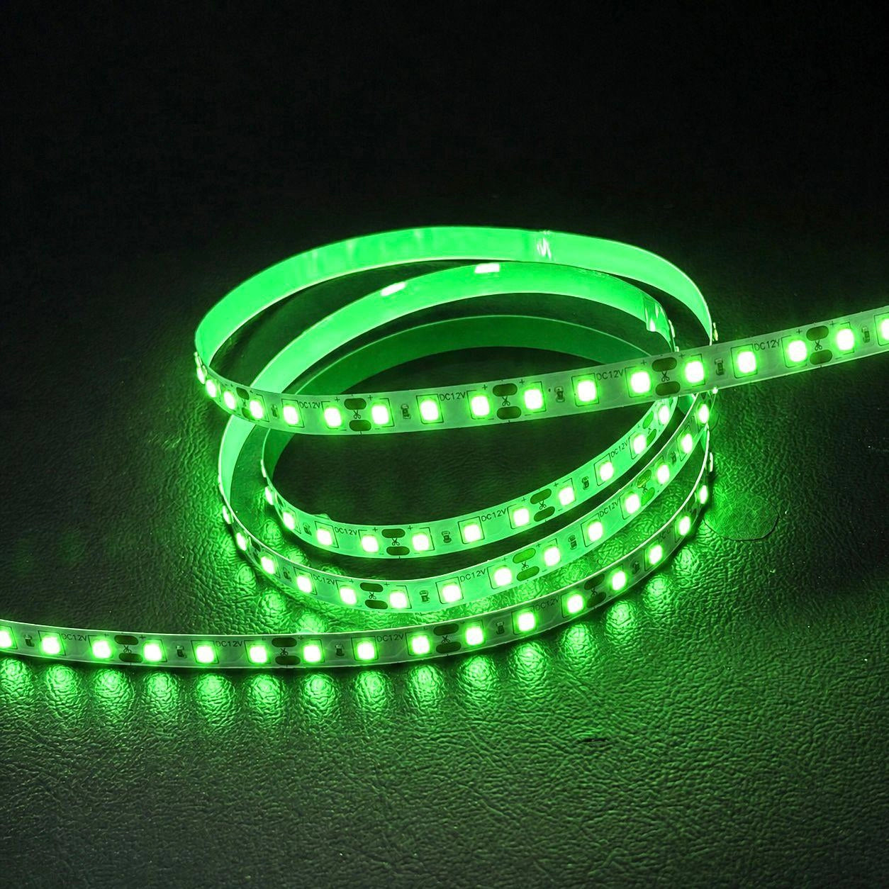 Green LED Strip Light 5 Meter Roll 12V DC 2A | 120 SMD LEDs Flexible Cuttable LED Chain Light for Home Decoration & DIY Projects