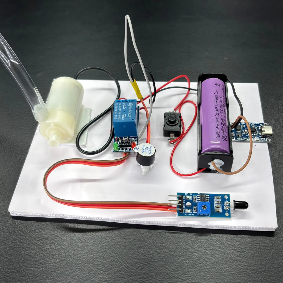 Fire Sensor Simple Project DIY Automatic Fire Extinguisher using Fire Flame Sensor without Arduin ...