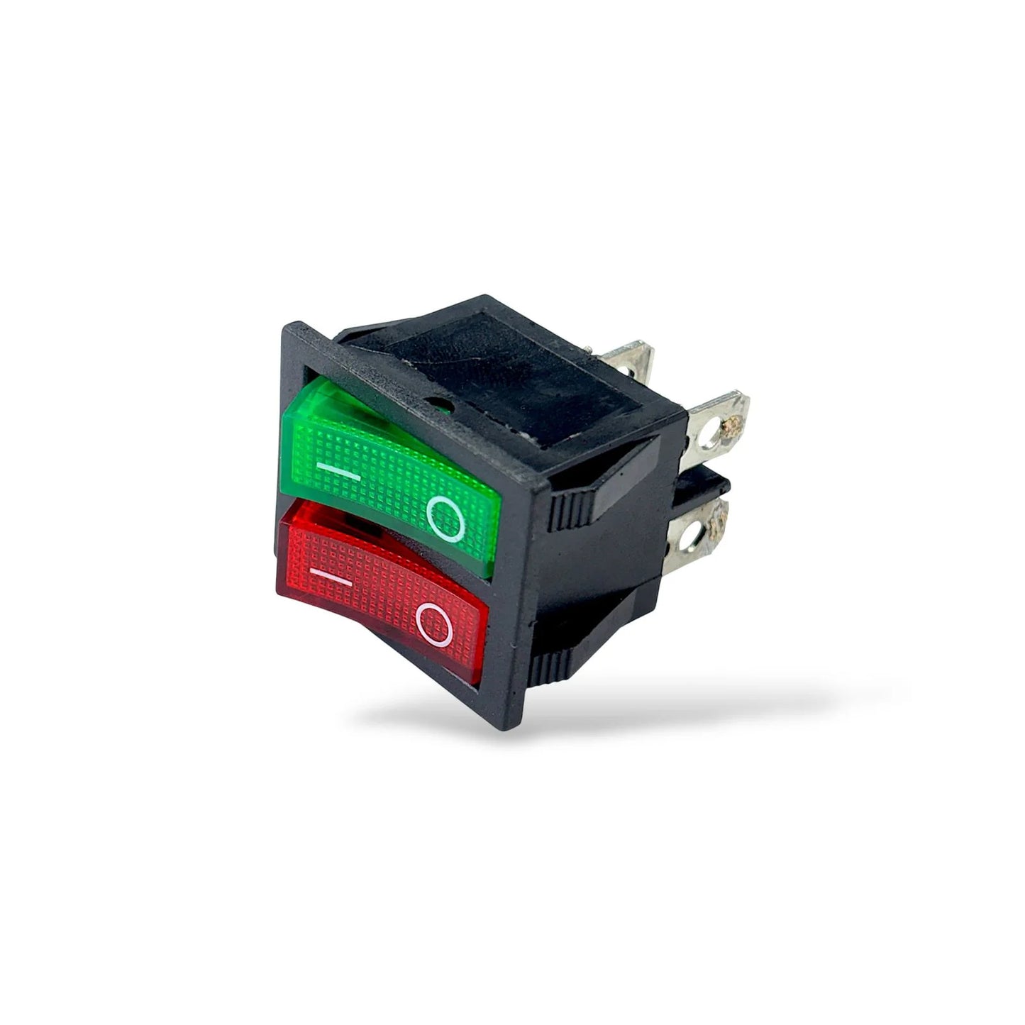 KCD3 Double Rocker Switch SPST ON-OFF | 16A 250V AC / 20A 125V AC | 4 Terminal Red & Green Switch