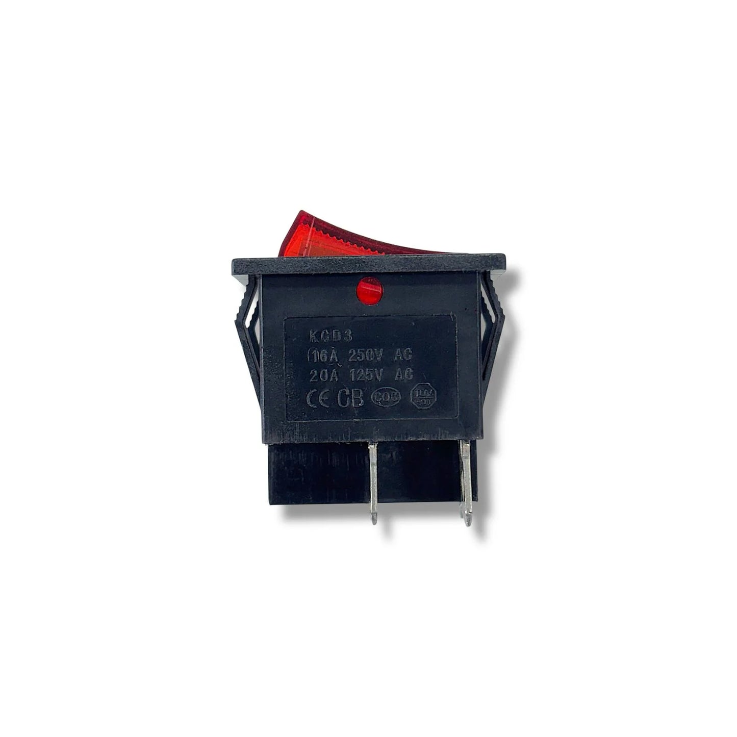 KCD3 Double Rocker Switch SPST ON-OFF | 16A 250V AC / 20A 125V AC | 4 Terminal Red & Green Switch