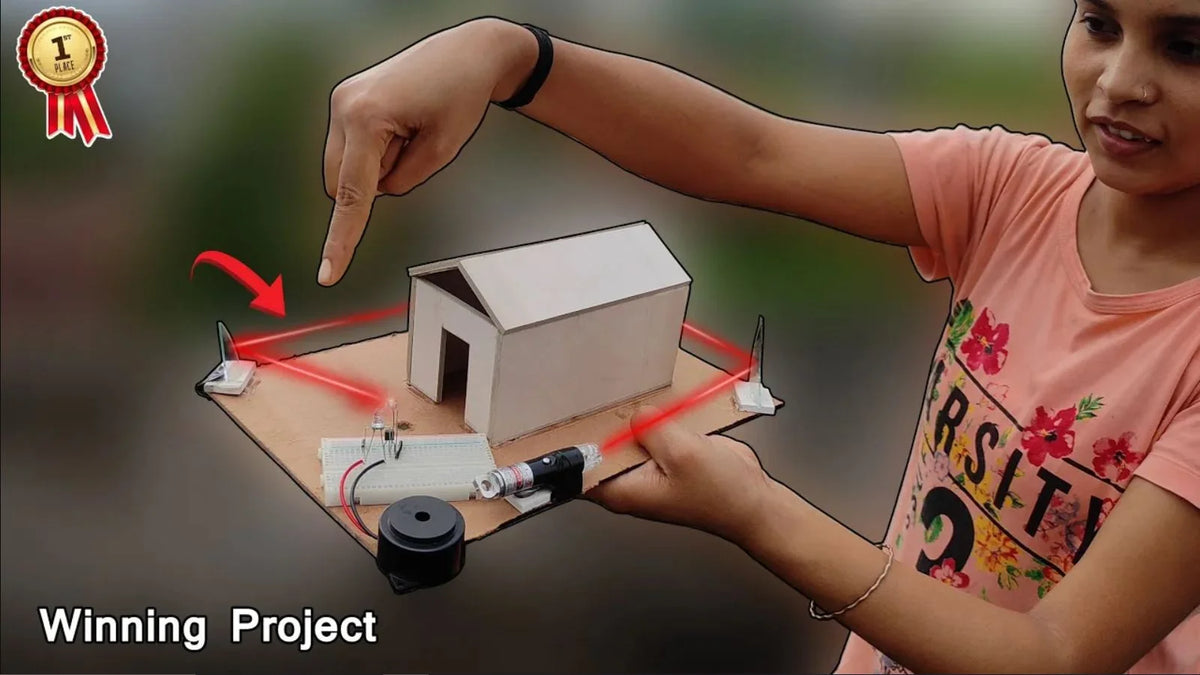 Alarm System Science Project Laser Security Alarm for House Science Project | Laser LDR Security Sy ...