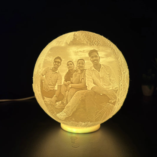 Lithophane Moon Light with Multicolor Light Effect