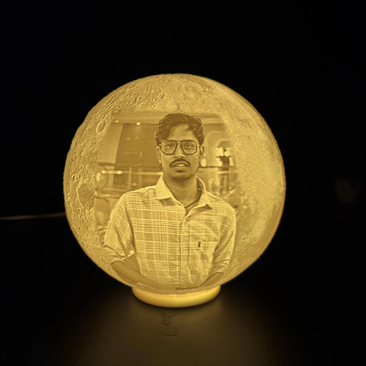 Lithophane Moon Light with Multicolor Light Effect
