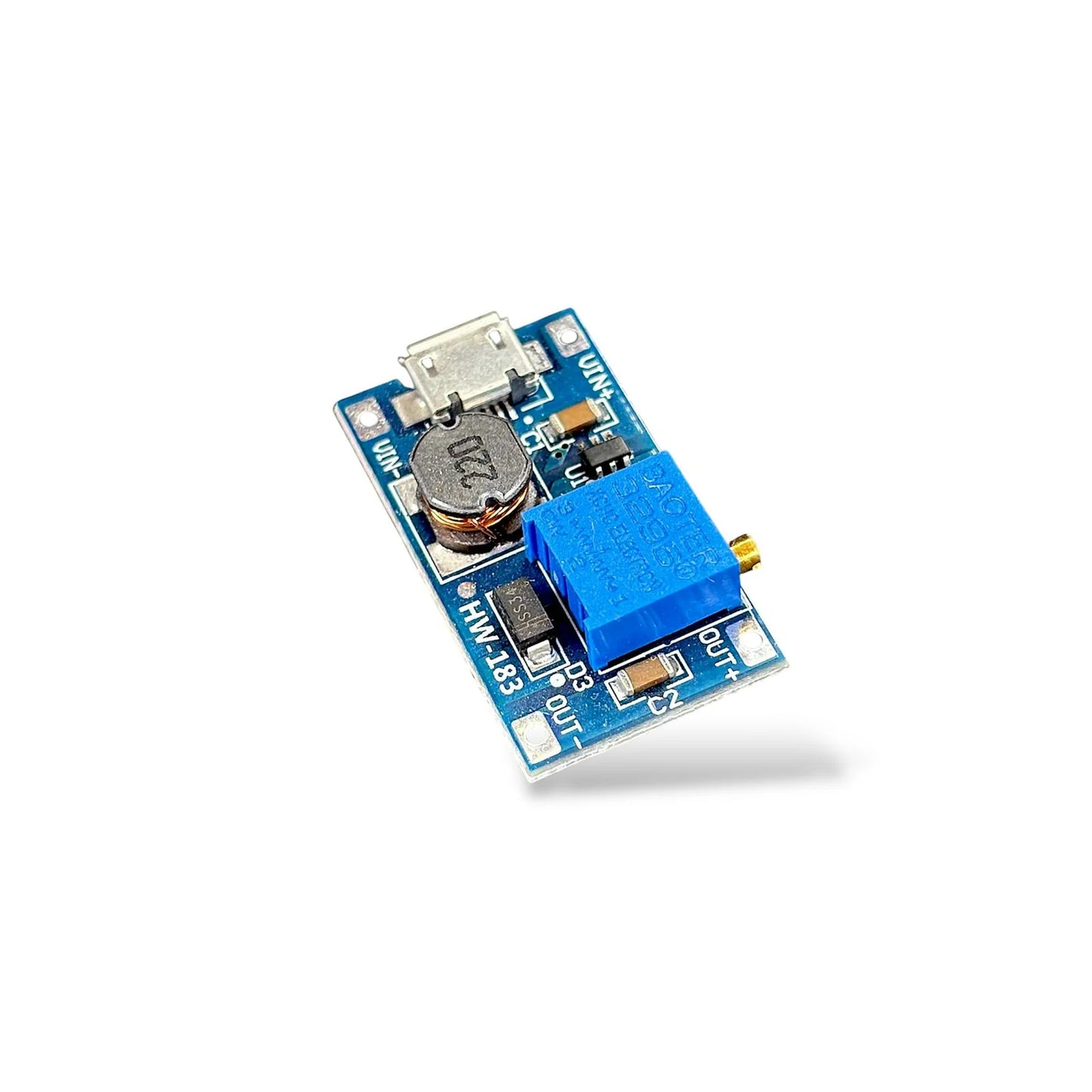 MT3608 DC-DC Step-Up Boost Converter Module 2A Max | Adjustable Power Booster for Arduino, DIY & IoT Projects