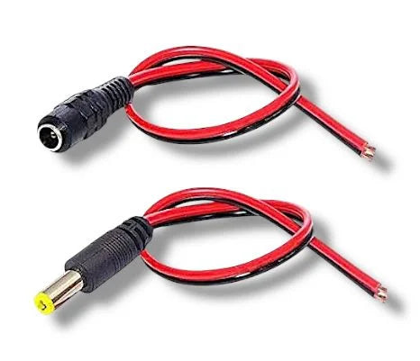 Male & Female DC Power Connector Plugs 12V 5A | Best-Quality Cable for DIY Electronics, LED strips & CCTV cameras