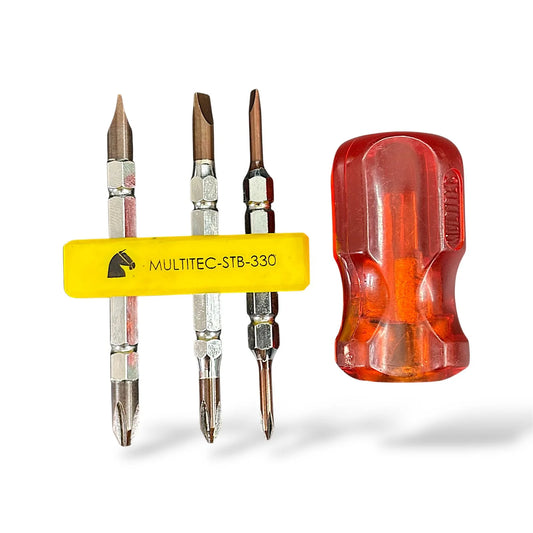 Multitec STB-330 Screwdriver Set (Magnetic) 6 in 1 Multibit Reversible Set | Precision Multi-Bit Tool Kit for Electronics Repair, Mobile, Laptop & DIY Work