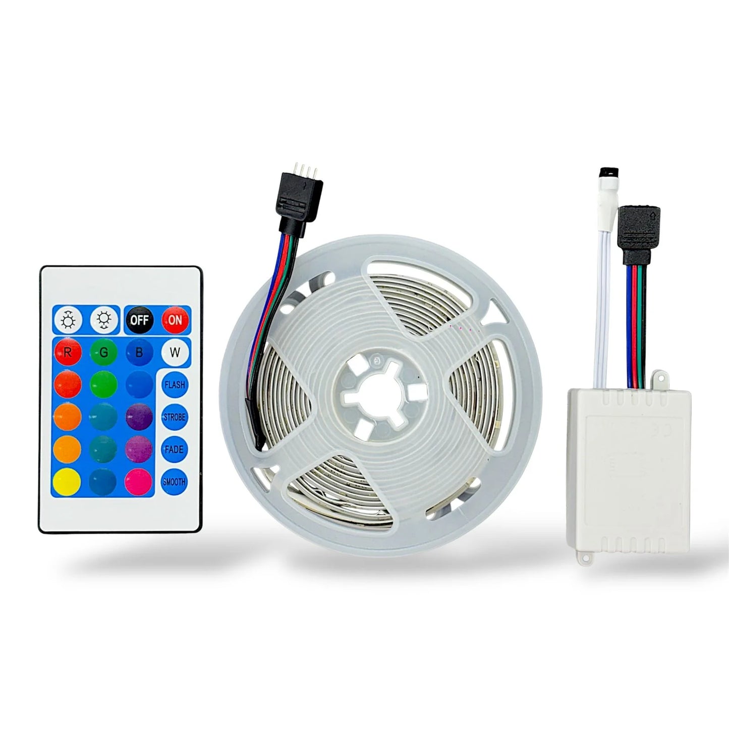 RGB Strip Light with Remote 12V DC | 2835 LED Crystal Epoxy Waterproof Strip 2.5M (54 LEDs/M)