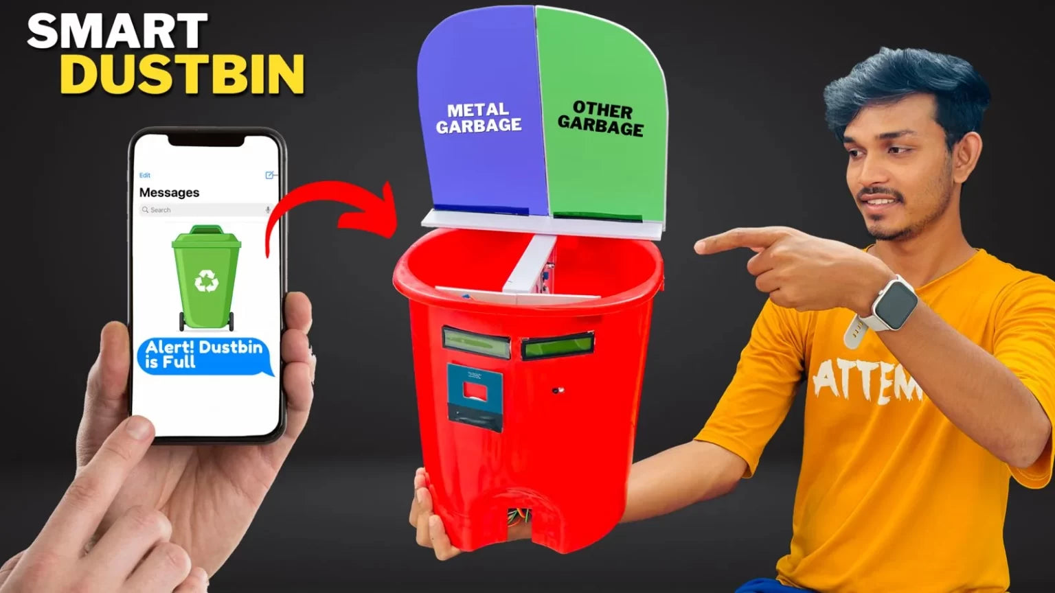 Smart Dustbin - with Automatic SMS sender | IOT Based Project | Scienc ...