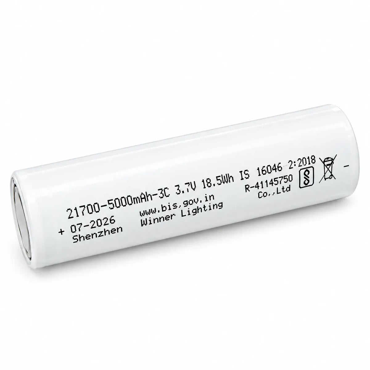 Winway Original 21700 5000mAh 3C 3.7V Li-ion Rechargeable Battery | 18.5Wh Lithium-Ion Cell for Project