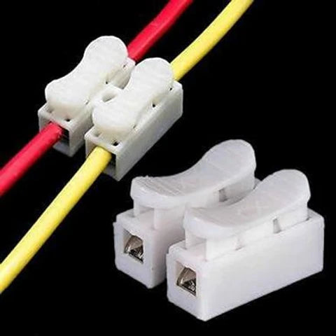 Wire Connector Pack of 3 | CH-2 2 Way Quick Push Universal Electrical Wire Terminal Block for Fast & Safe Connections