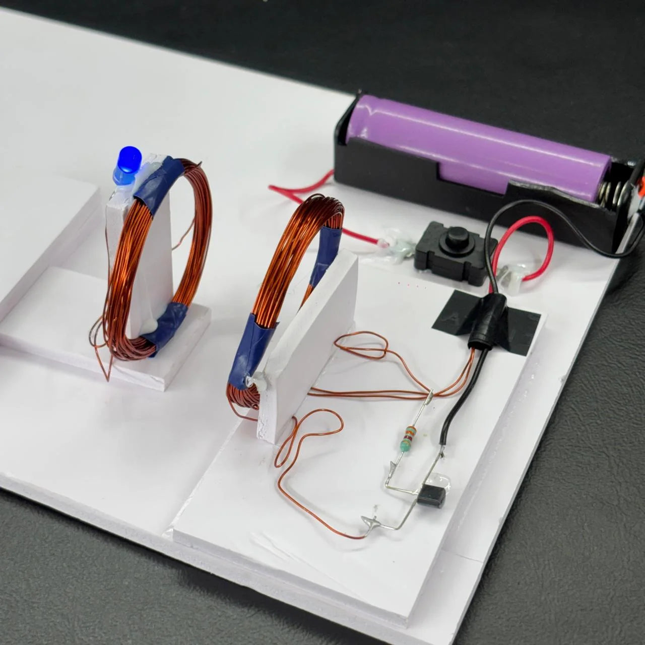 Wireless Power Transfer System DIY Project Kit | Wireless Electricity Transmission Science Experiment Kit for Students & STEM Projects