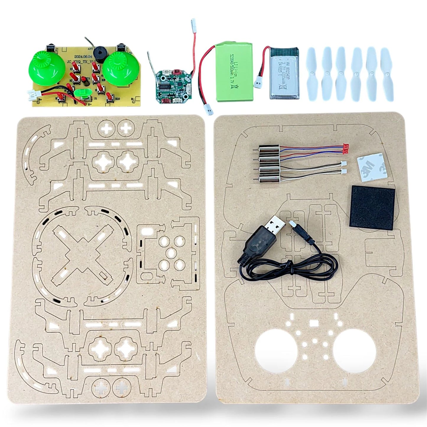 Wooden DIY Drone Kit | Educational Quadcopter Frame Kit for Students, STEM Learning & DIY Projects