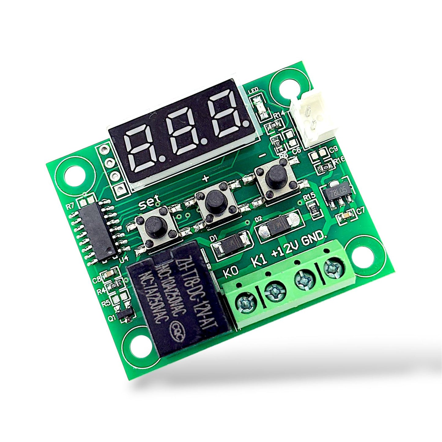XH-W1209 12V Digital Temperature Controller Module with LED Display with NTC Sensor | Thermostat Control Switch for Cooling & Heating Systems