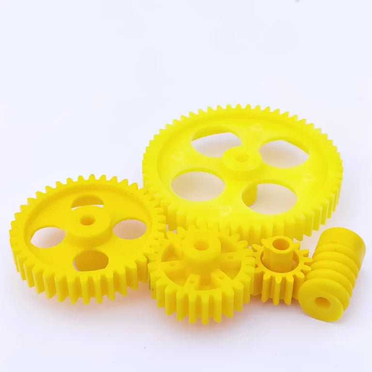 Yellow Gear Set for Robotics & DIY Projects Set of 5 (1 Free LED)