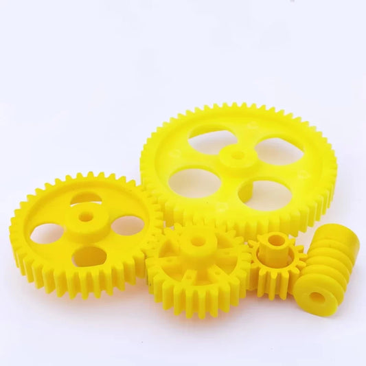 Yellow Gear Set for Robotics & DIY Projects Set of 5 (1 Free LED)